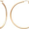 Gold Hoop Earrings for Women 14K Real Gold Plated Hoops with 925 Sterling Silver Post