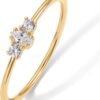 18K Gold Plated Marquise Round Mini Cubic Zirconia Stackable Rings for Women | Dainty Stacking Thin Band for Women