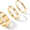18K Gold Plated 3 Rings Set | Gold Stacking Rings for Women | Stacking Ring Set