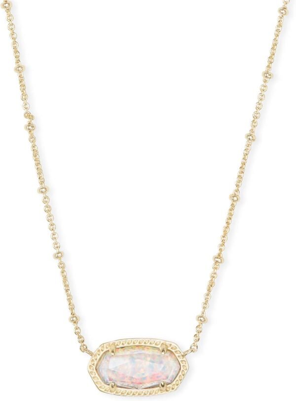 Oval Pendant Necklace in Red White and Blue Star Illusion and Gold