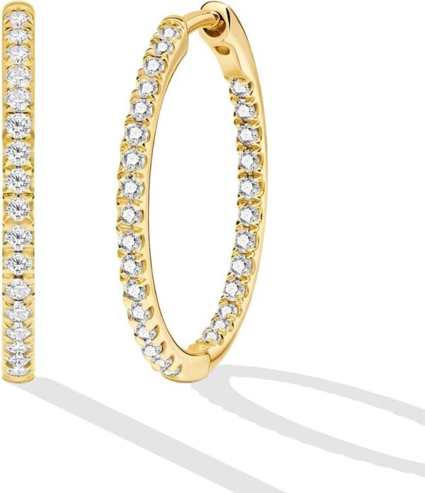 14K Gold Plated Small Hoop Earrings for Women,Hypoallergenic Hoop Earrings with Cubic Zirconia Trendy Lightweight Cartilage Gold Hoops Earrings for Women