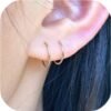 Small Gold or Sterling Silver Huggie Hoop Earrings for Women Cartilage Nose Helix Tragus