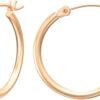Gold Hoop Earrings for Women 14K Real Gold Plated Hoops with 925 Sterling Silver Post