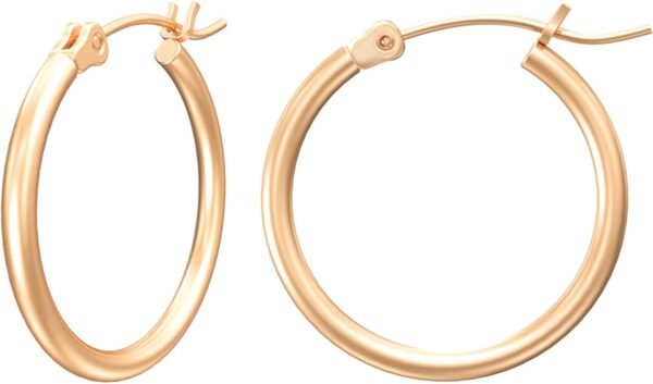 Gold Hoop Earrings for Women 14K Real Gold Plated Hoops with 925 Sterling Silver Post