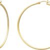 Gold Hoop Earrings for Women 14K Real Gold Plated Hoops with 925 Sterling Silver Post