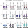 12 Pairs Teardrop Druse Crystal Drop Dangle Earrings for Women Cubic Zirconia Huggie Hoop Earring Jewelry Set Christmas Gifts
