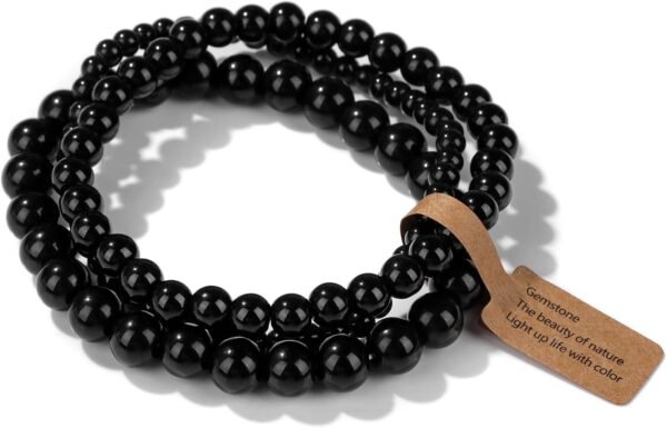 3 PCS Healing Crystal Bracelets for Women 8mm Natural Stone Beaded Stretch Bracelet Amethyst Jewelry Gifts