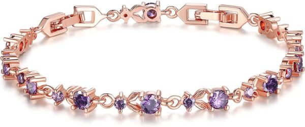 14K Gold Plated 3mm Cubic Zirconia Classic Adjustable Tennis Bracelet |Gold Bracelets for Women |Bride Bracelet for Wedding|Size 6.5-8 Inch