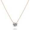 14K Gold Plated Crystal Solitaire 1.5 Carat (7.3mm) Cubic Zirconia Dainty Choker Necklace | Gold Necklaces for Women