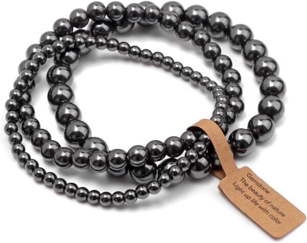 3 PCS Healing Crystal Bracelets for Women 8mm Natural Stone Beaded Stretch Bracelet Amethyst Jewelry Gifts