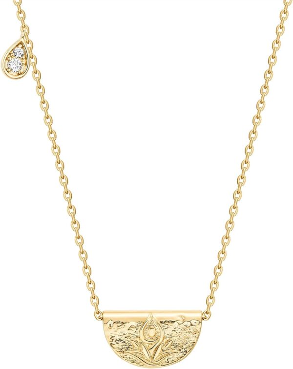 14K Gold Plated Engraved Coin Pendant Necklaces for Women | Byzantine Coin Pendants | Bohemian Necklace
