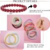18Pcs 8mm Beaded Stretch Bracelet Handmade Round Glass Bracelet for Women Multicolor Matte Beads Elastic Bracelet