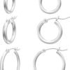 Gold Hoop Earrings for Women 14K Real Gold Plated Hoops with 925 Sterling Silver Post
