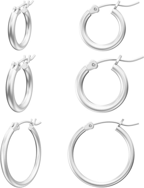 Gold Hoop Earrings for Women 14K Real Gold Plated Hoops with 925 Sterling Silver Post