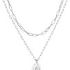 14K Gold Plated Layering Necklaces | Stylish Minimalist Design Pendant Necklaces | Bar, Circle, Lotus, Disc, Dog Tag, Horizontal Bar Pendants for Women