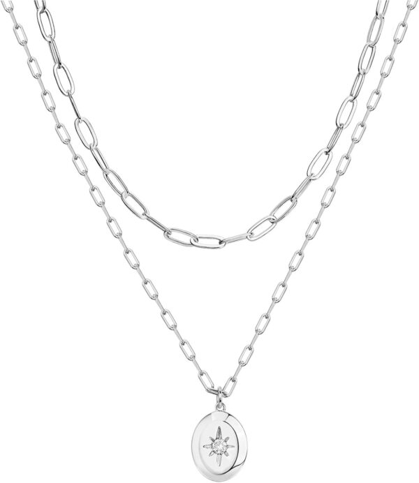 14K Gold Plated Layering Necklaces | Stylish Minimalist Design Pendant Necklaces | Bar, Circle, Lotus, Disc, Dog Tag, Horizontal Bar Pendants for Women