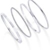 14K Gold Plated Four Pieces Thin Rings Set for Women | 4 Dainty Stacking Rings Pack | Minimalist Stackable Bands