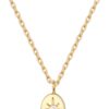 14K Gold Plated Engraved Coin Pendant Necklaces for Women | Byzantine Coin Pendants | Bohemian Necklace