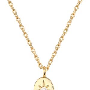 14K Gold Plated Engraved Coin Pendant Necklaces for Women | Byzantine Coin Pendants | Bohemian Necklace