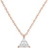 14K Gold Plated Cubic Zirconia Diamond Pendant Necklace for Women | Adjustable Slider
