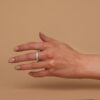 18K Gold Plated Rings Oval Cubic Zirconia Love Ring | Eternity Ring | 5mm Stackable Rings for Women | Gold Rings for Women (Vermeil - Yellow, 9)