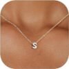 925 Sterling Silver Initial Necklace for Women Dainty Letter Jewelry Personalized Gift