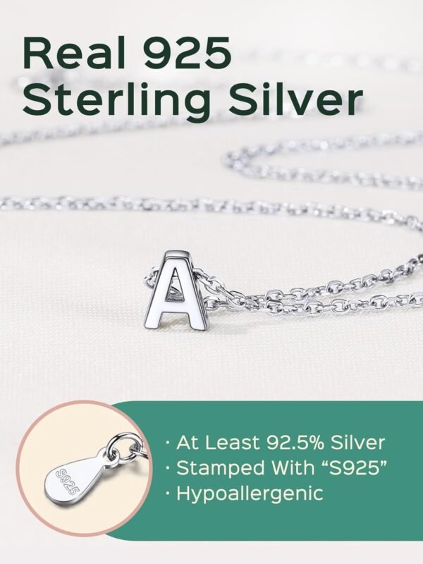 925 Sterling Silver Initial Necklace for Women Dainty Letter Jewelry Personalized Gift