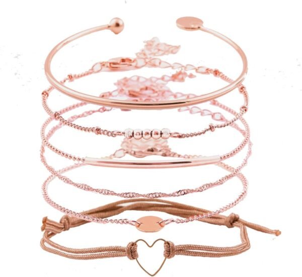 Layered Bracelet Set Assorted Beaded Bracelet Multiple Stackable Wrap Bangle Jewelry Adjustable