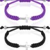 Cross Friendship Bracelet Adjustable Braided Rope Jesus Christian Cross Bracelets Matching Couple String Lucky Strand BFF Wristband for Women Men Boy Girls Easter Baptism