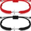 Cross Friendship Bracelet Adjustable Braided Rope Jesus Christian Cross Bracelets Matching Couple String Lucky Strand BFF Wristband for Women Men Boy Girls Easter Baptism