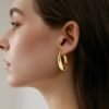 10 Pairs Hypoallergenic Chunky Gold Dangle Earrings for Women Trendy Thick Gold Plated Hoop Earrings Set Lightweight Jewelry