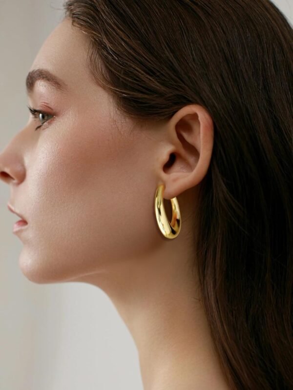 10 Pairs Hypoallergenic Chunky Gold Dangle Earrings for Women Trendy Thick Gold Plated Hoop Earrings Set Lightweight Jewelry