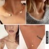 20PCS 14K Gold Plated Choker Necklaces for Women, Dainty Gold Diamond Coin Pearl Pendant Simple Chain Necklace Set Cute Gold Layered Necklaces for Women Teen Jewelry Gifts