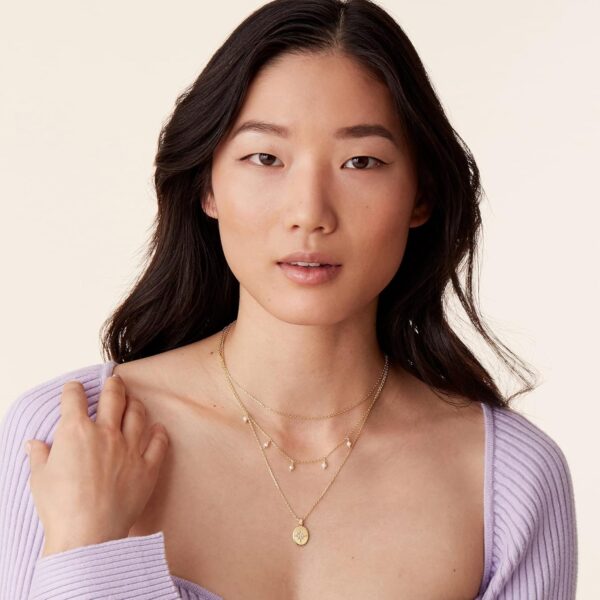 14K Gold Plated Layering Necklaces | Stylish Minimalist Design Pendant Necklaces | Bar, Circle, Lotus, Disc, Dog Tag, Horizontal Bar Pendants for Women