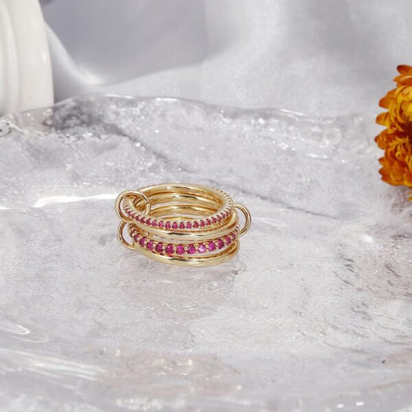 Stackable Rings for Women Non Tarnish, Dainty Cubic Zirconia Multi Ring 18K Gold Plated, Statement Rings Stacking Rings Jewelry