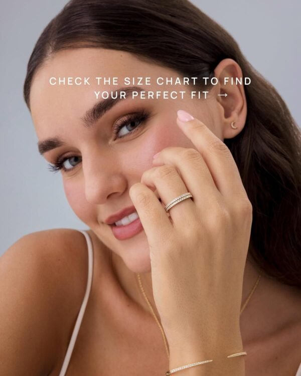 14K Gold Plated Solid 925 Sterling Silver CZ Simulated Diamond Stackable Ring Eternity Bands for Women