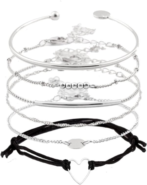 Layered Bracelet Set Assorted Beaded Bracelet Multiple Stackable Wrap Bangle Jewelry Adjustable