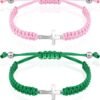 Cross Friendship Bracelet Adjustable Braided Rope Jesus Christian Cross Bracelets Matching Couple String Lucky Strand BFF Wristband for Women Men Boy Girls Easter Baptism