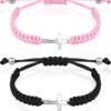 Cross Friendship Bracelet Adjustable Braided Rope Jesus Christian Cross Bracelets Matching Couple String Lucky Strand BFF Wristband for Women Men Boy Girls Easter Baptism