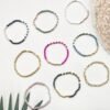 27-28Pcs Delicate Boho Beaded Bracelet Multi Layer Versatile Statement Bracelets Stackable stretch Cuff Sparkly Glass Crystal Beads bracelets