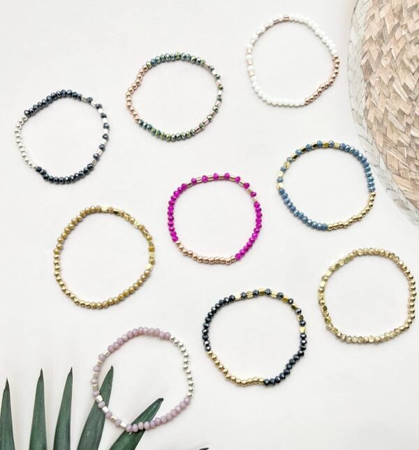 27-28Pcs Delicate Boho Beaded Bracelet Multi Layer Versatile Statement Bracelets Stackable stretch Cuff Sparkly Glass Crystal Beads bracelets