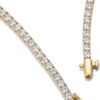 14K Gold Plated 3mm Simulated Diamond Tennis Necklace – Chunky Long Necklace for Women – Sizes 16" and 18"