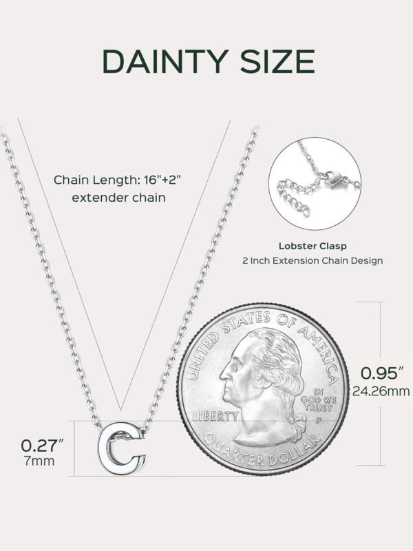 925 Sterling Silver Initial Necklace for Women Dainty Letter Jewelry Personalized Gift