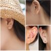 Gold Plated Jewelry Set for Women,14k Gold Plated Multi Layer Necklaces Stackable Bangle Bracelets Stackable Knuckle Rings Hoop Earrings Set Anniversary Trendy Elegance Charms Anniversary Birthday Jewelry Gift