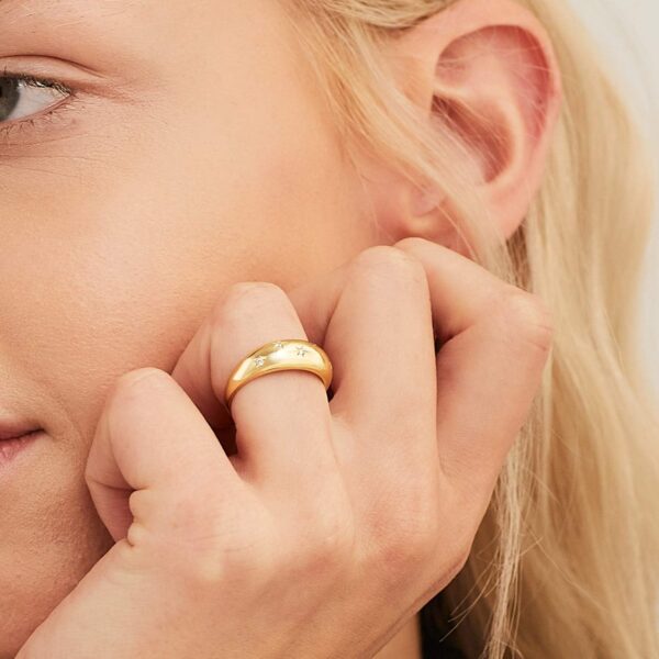 Gold Plated Rings for Women - Trendy Cubic Zirconia 14k Gold Filled Stackable Rings