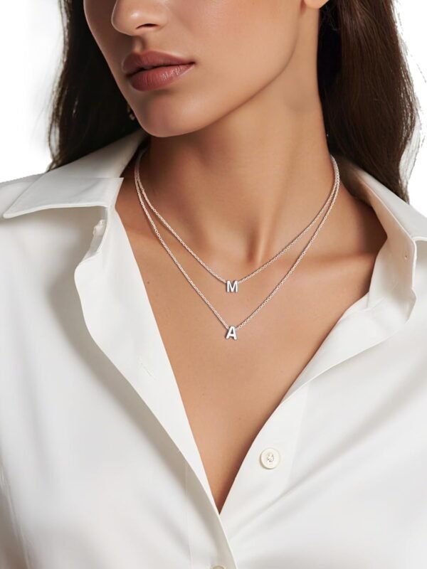 925 Sterling Silver Initial Necklace for Women Dainty Letter Jewelry Personalized Gift