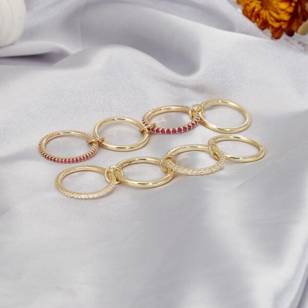 Stackable Rings for Women Non Tarnish, Dainty Cubic Zirconia Multi Ring 18K Gold Plated, Statement Rings Stacking Rings Jewelry