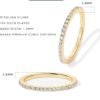 14K Gold Plated Solid 925 Sterling Silver CZ Simulated Diamond Stackable Ring Eternity Bands for Women