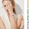18Pcs 8mm Beaded Stretch Bracelet Handmade Round Glass Bracelet for Women Multicolor Matte Beads Elastic Bracelet