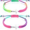 Cross Friendship Bracelet Adjustable Braided Rope Jesus Christian Cross Bracelets Matching Couple String Lucky Strand BFF Wristband for Women Men Boy Girls Easter Baptism